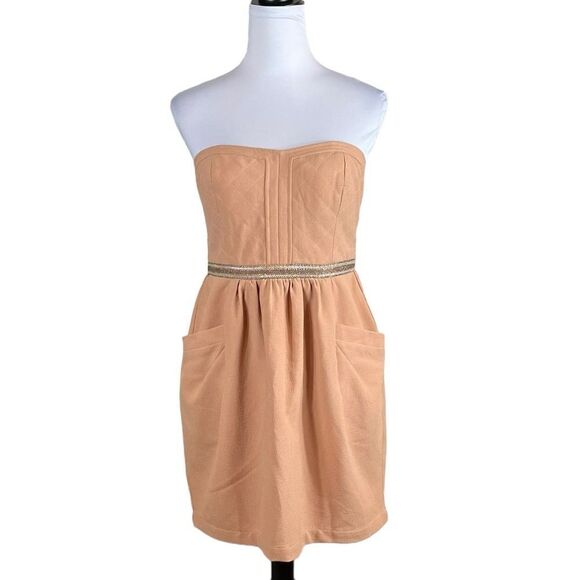 MM Couture Blush Beaded Waist Strapless Dress Size M, NWOT - Picture 1 of 7